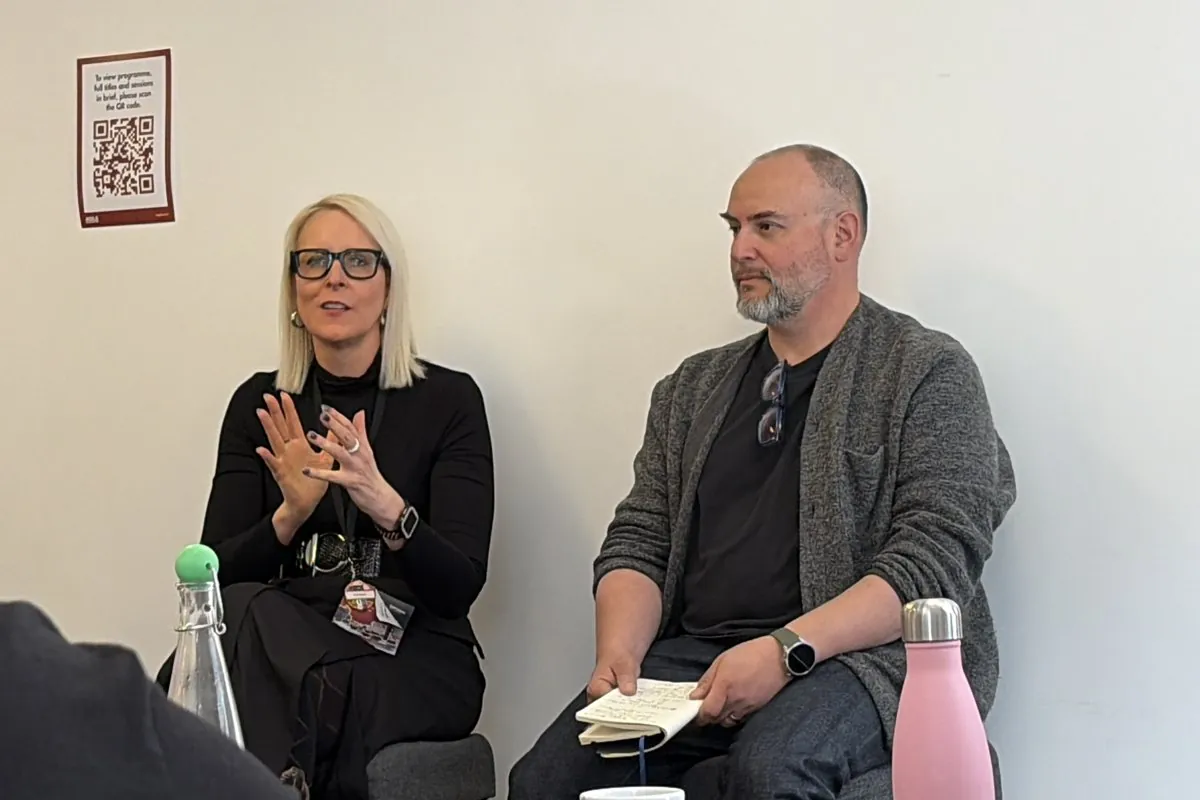 Kirsten Mann on a panel with Randy Silver, co-host of The Product Experience podcast
